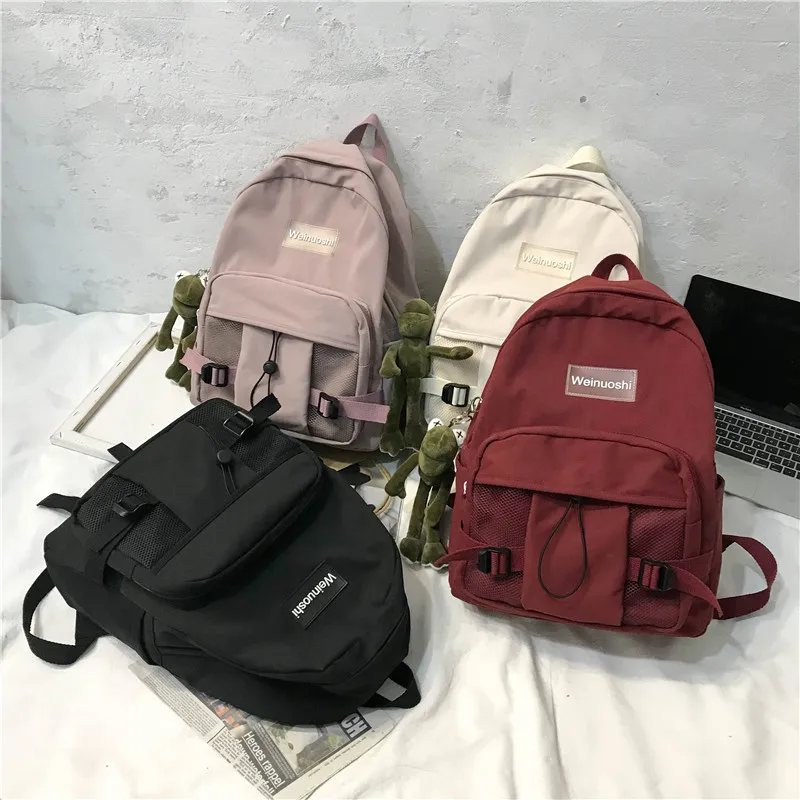 

Korean Style Waterproof Backpacks Vintage Nylon Shoulder Bags For School Daily Travel Bag Knapsack Casual Anti Theft Book Bags