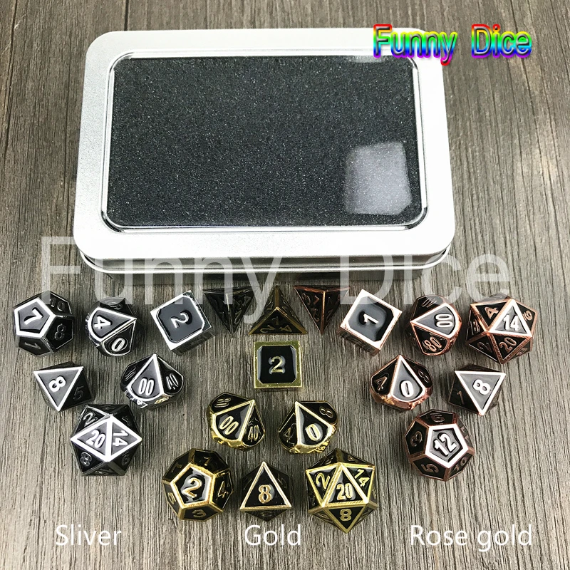 Горячая Распродажа DND Polly Блестящий металлический Набор кубиков золото с коробка