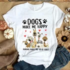 Забавная футболка с надписью Make Me Happy Human Make My Head навредить, подарок для любителей собак, рубашка из хлопка