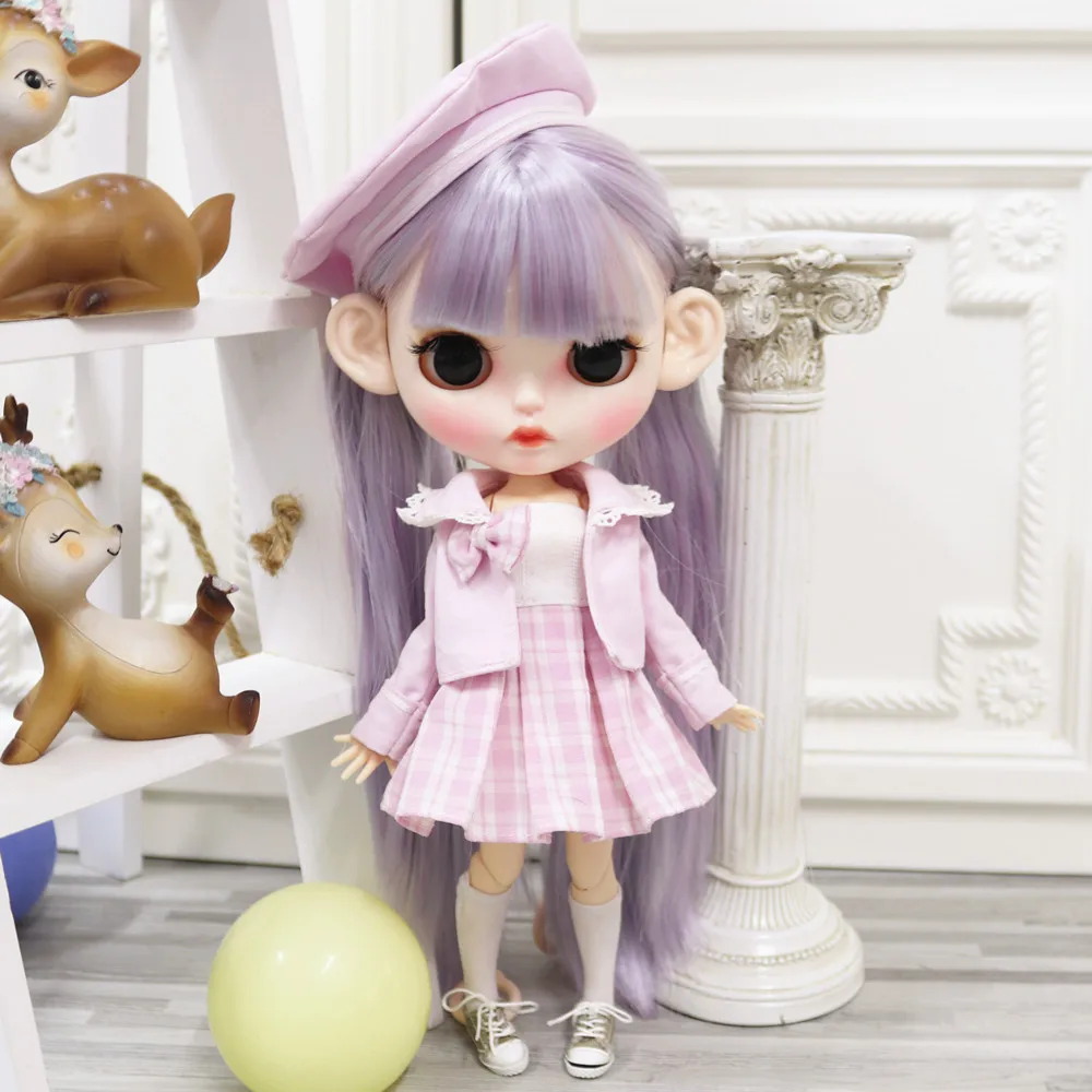 Кукла Blyth ICY DBS для серии No.BL2137/6909 фиолетовые смешанные цвета волос резные губы