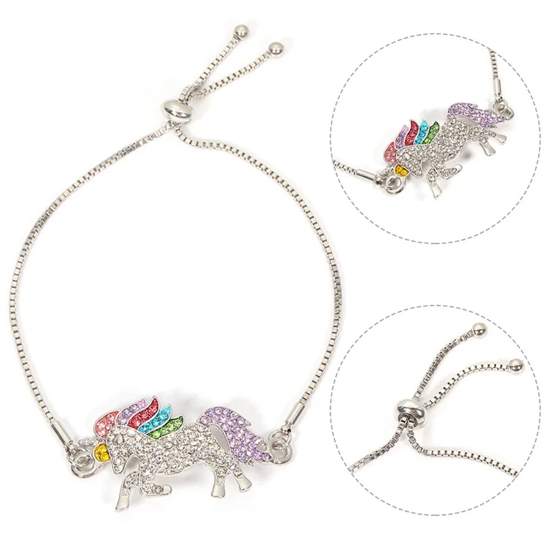 Европейский Лидер продаж Новый полностью сверлильный браслет в виде единорога