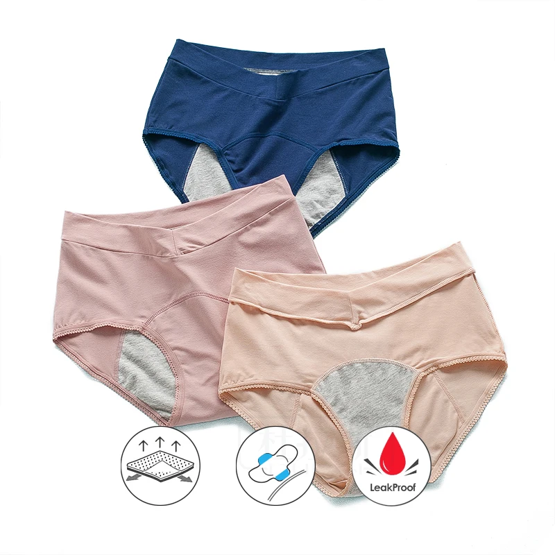 Female Physiological Pants Leak-Proof Menstrual Panties Women Underwear Period Panties Cotton Health Seamless V-shaped Briefs