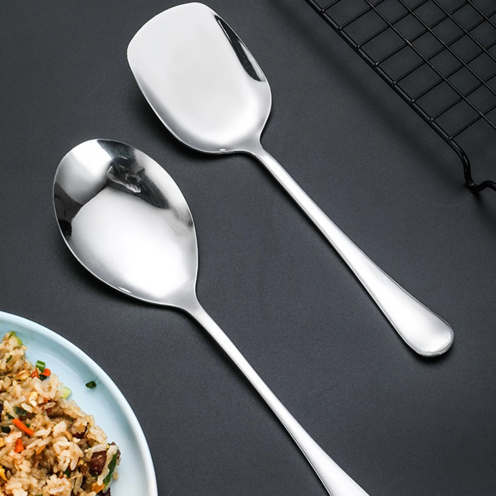 Большая рисовая сервировочная ложка для супа из нержавеющей стали антипригарная