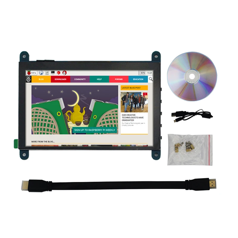 

5 inch Raspberry Pi 3 Display Raspberry Pi 4 800*480 Touch Screen Capacitive LCD + Holder for Raspberry Pi 4 3 Model B 3B Plus