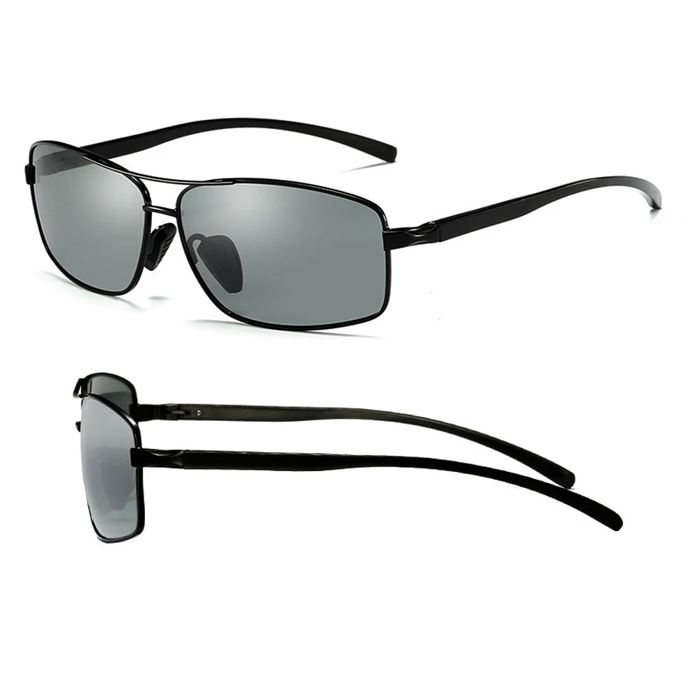 

High-end Pilot Rectangule Driver Sun Glasses Polarized Mirror Sunglasses Custom Made Myopia Minus Prescription Lens -1 to -6