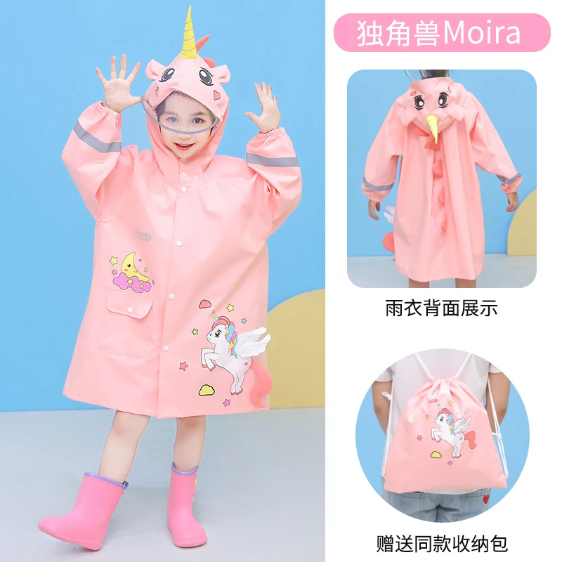 

Cute Dinosaur Polyester Baby Raincoat Outdoor Waterproof Rain Coat Children Impermeable Poncho Boys Girls Rain Jacket Yellow