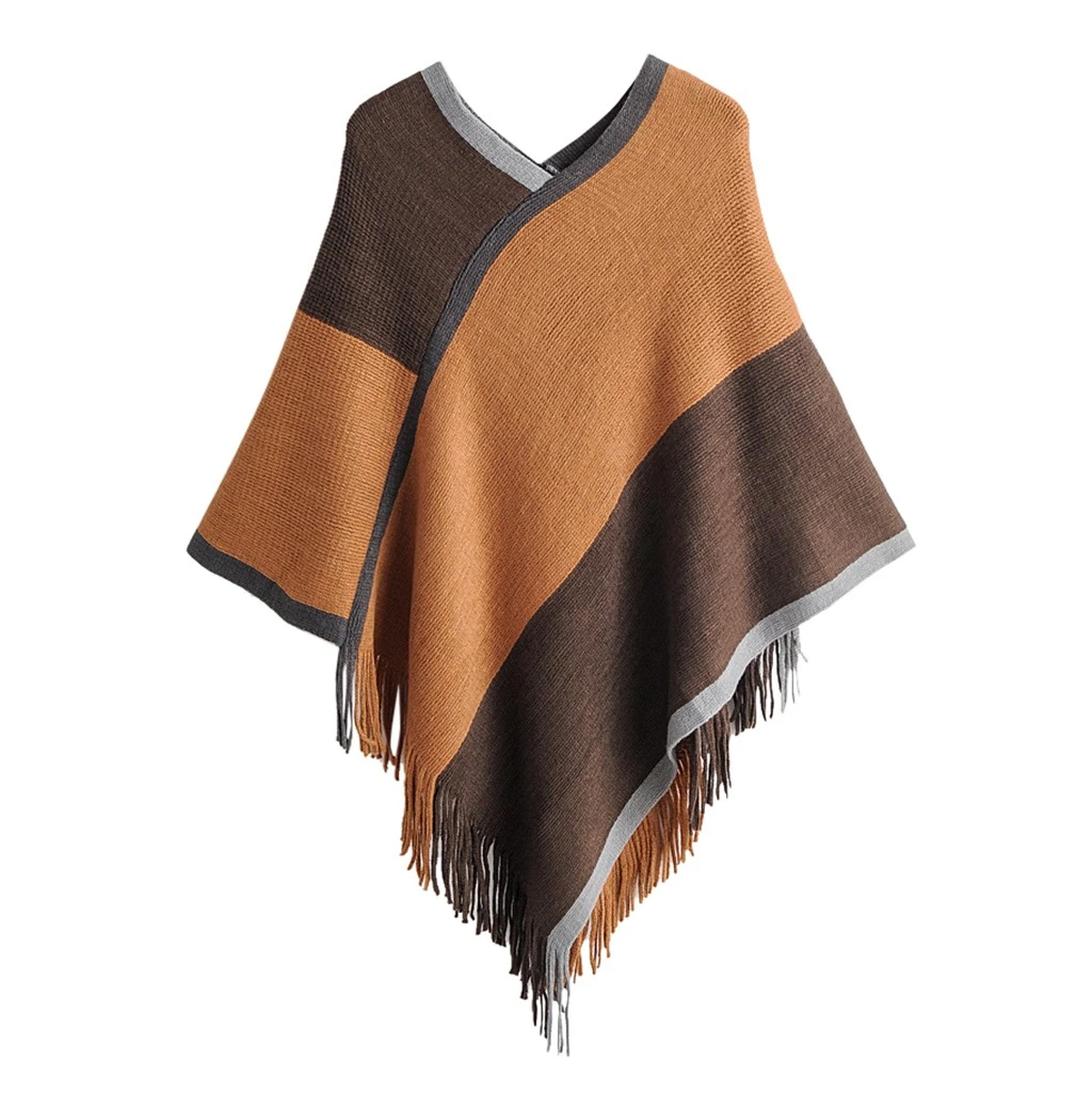 Женский полосатый свитер в европейском стиле с кисточками и шалью женские модные