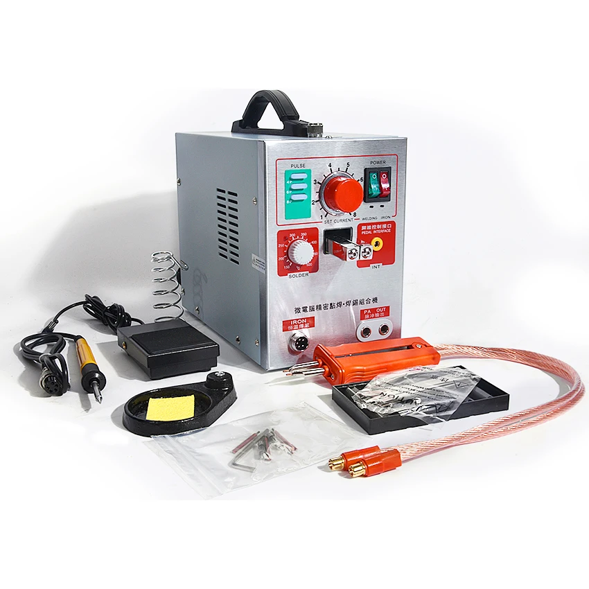 

709A LED Pulse Battery Spot Welder with Soldering Iron Station Spot Welding Machine for 18650 16430 14500 battery 1.9kw