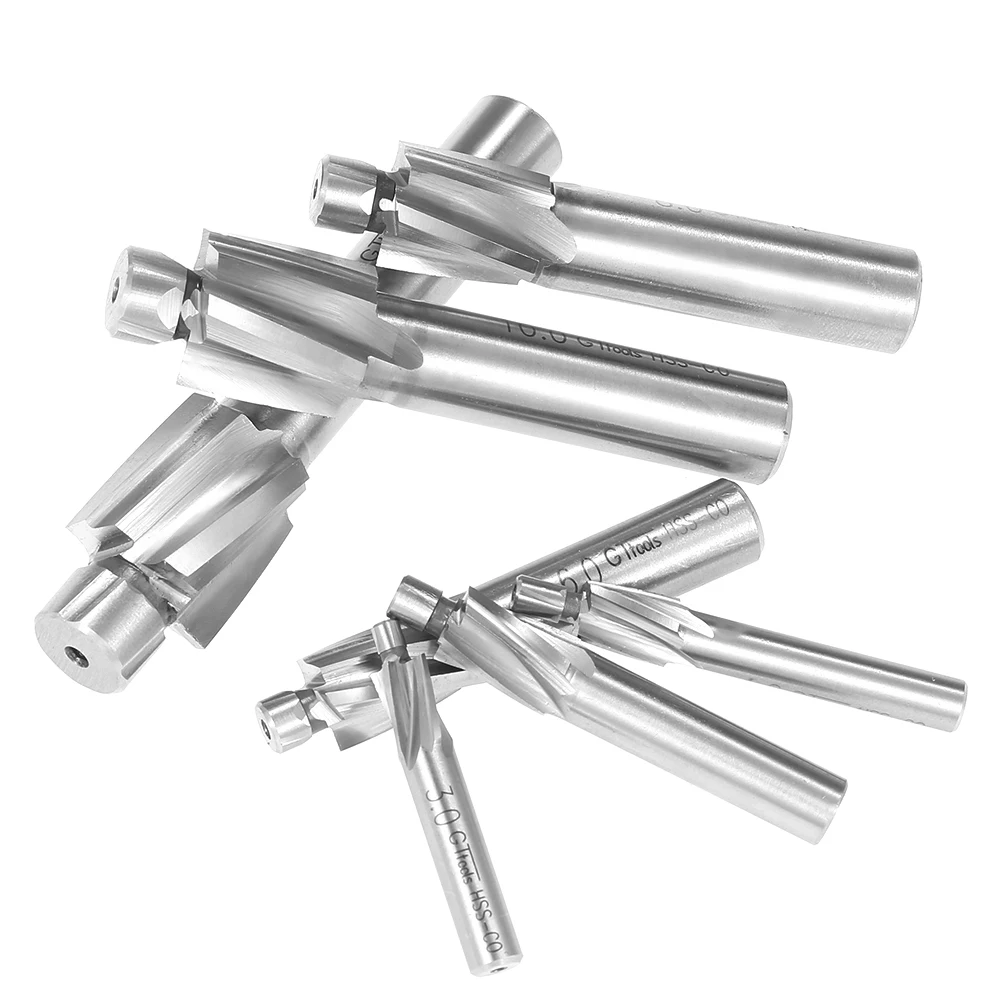 

New 7pcs/set Counterbore Set M3-M12 High-speed Steel 4 Flutes Straight Shank Counterbore End Mills
