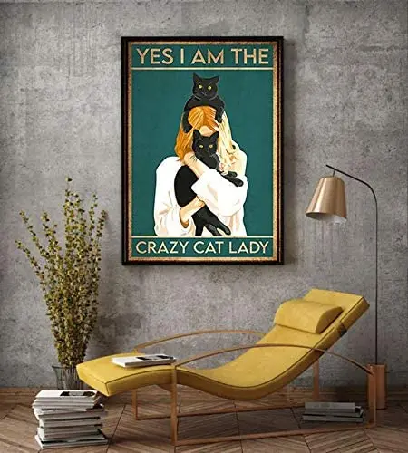 Постеры с кошками для детей металлический постер сумасшедшей кошкой леди
