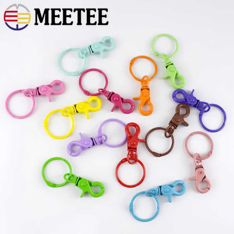 Meetee 5 шт. 43*30 мм цветная металлическая пряжка для собаки крюк брелок O D кольцо DIY ювелирные изделия ручной работы Harware ремесла аксессуары AP598