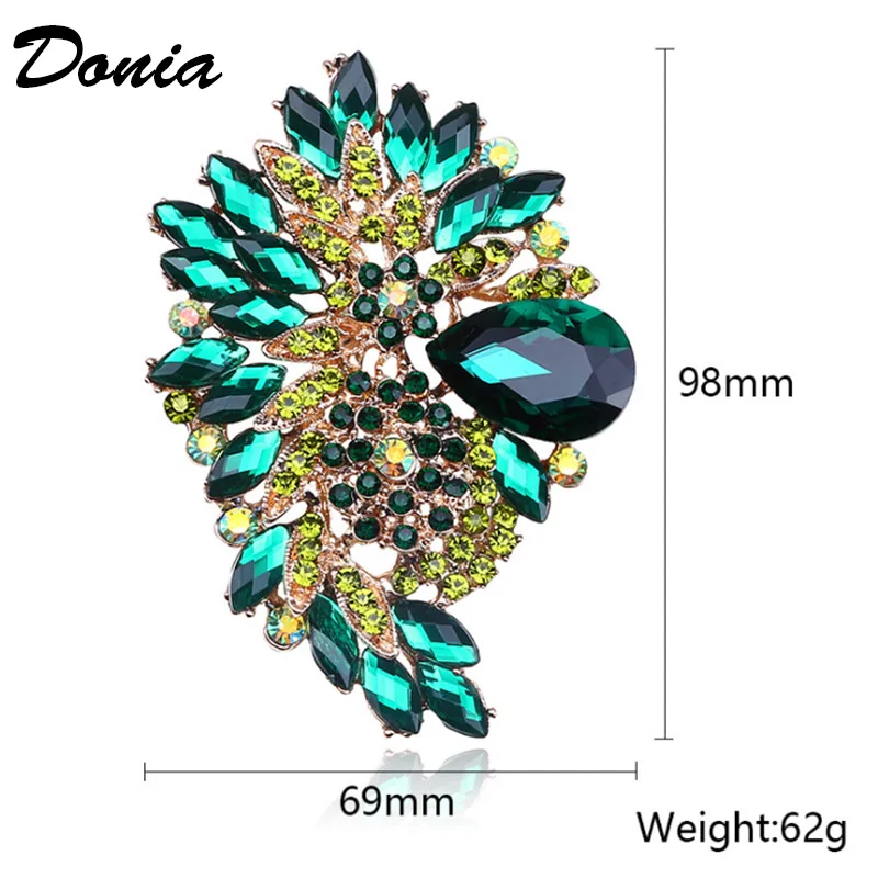 Donia ювелирные изделия модная популярная брошь цветная большая стеклянная из