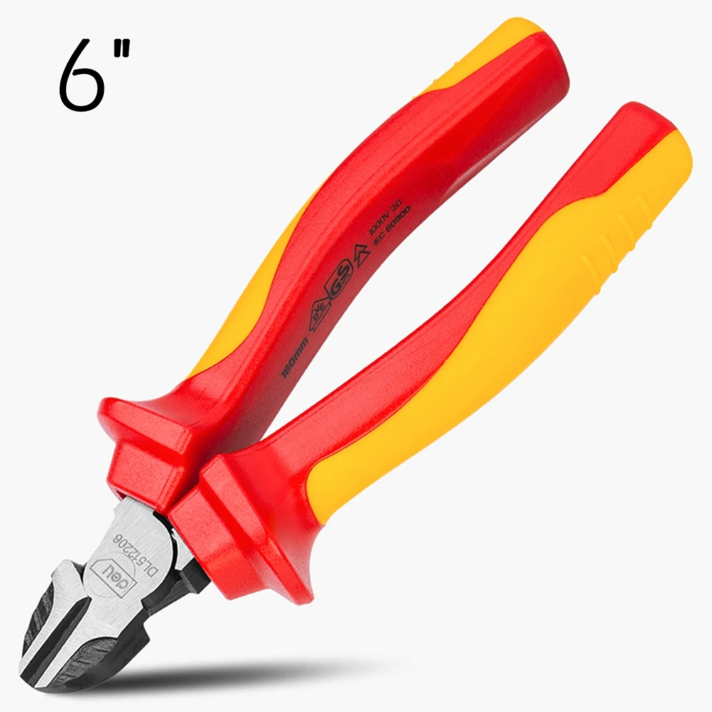 

Deli DL512206 Labor-Saving Diagonal Pliers With Insulated Handle Can Withstand Voltage 1000V Wire Cutter Plier Hand Tools