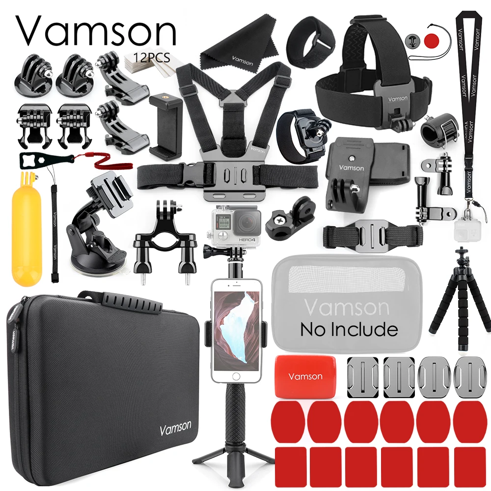 Vamson для Gopro аксессуары комплект для Go Pro Hero 7 6 5 черный монопод Штатив для DJI OSMO Экшн-камера для Xiaomi yi Mijia VS83 - Цвет: VS83B