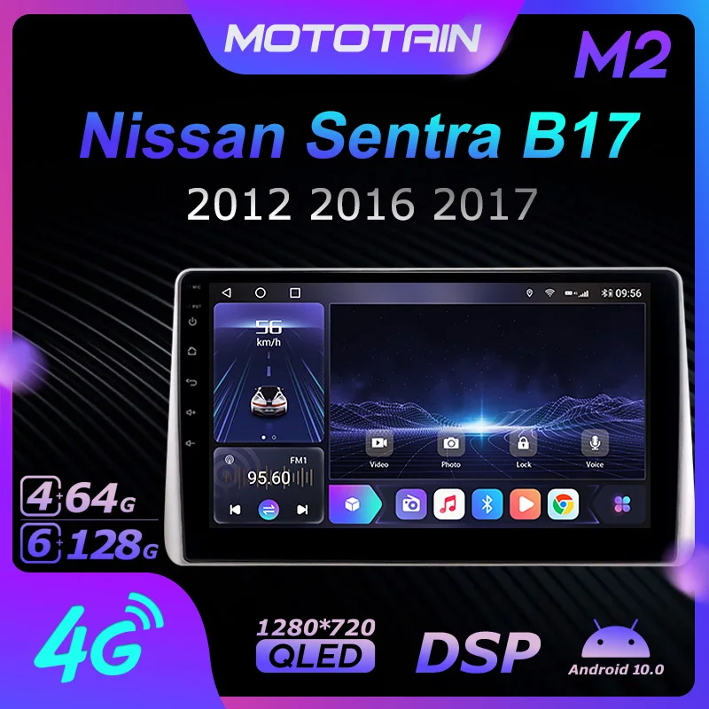 

Android 10.0 6G+128G Car Radio Stereo for Nissan Sentra B17 2012 2016 2017 Auto Audio GPS 4G LTE System head unit 1280*720