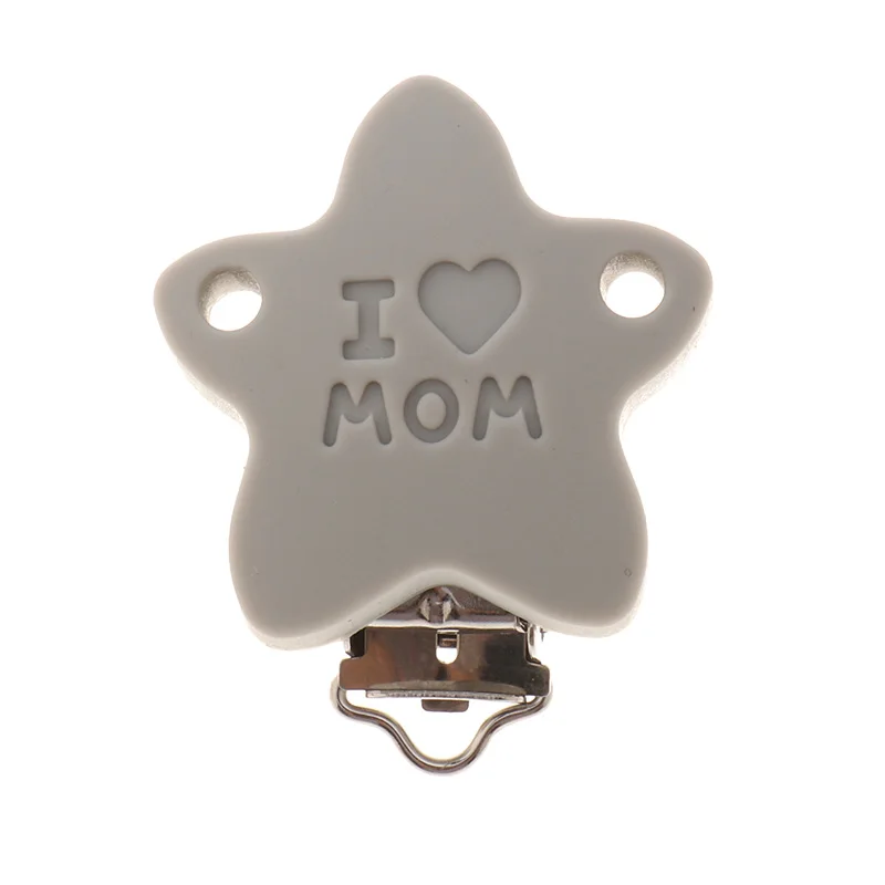 Fkisbox 2pcs Mouse Pacifier Clip Silicone Bead Baby Teether& Plastic Teething Accessories Nipple Clasps Toy DIY Round Koala