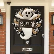 

Дверной висячий венок на Хэллоуин, искусственная Хэллоуин, ведьма, шляпа, нога, тыква, настенный кулон, украшение для дома, счастливечерние