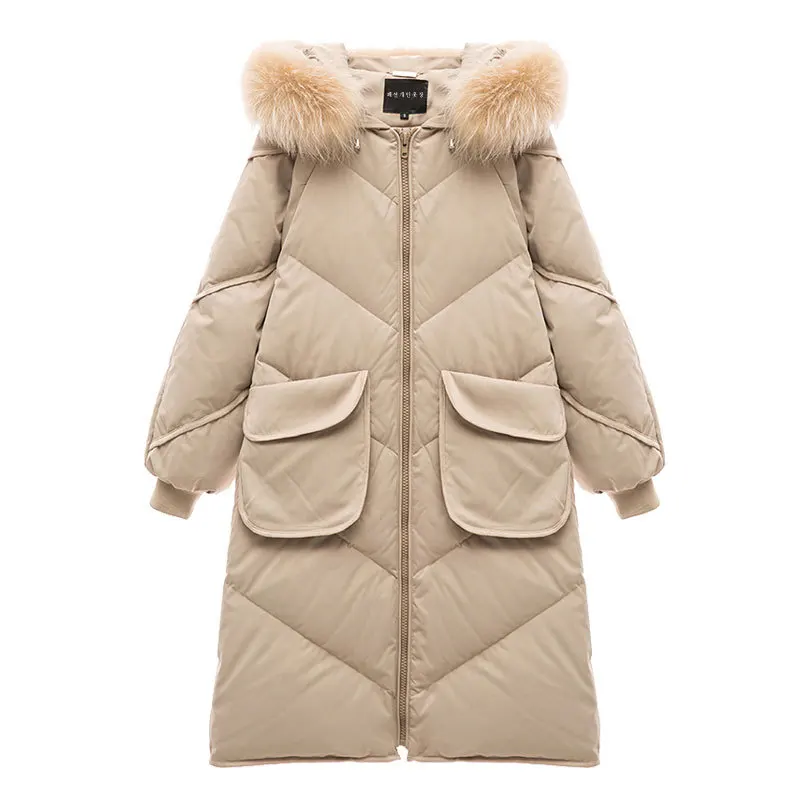 

Johnature New Korean Fur Collar Thicken Women Coats 2021 Winter Casual Solid Color Loose Warm Female Parkas