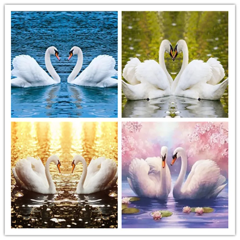 DIY Алмазная картина животное лебедь для оформления дома картины Вышивка бисером