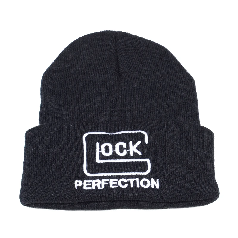 Вязаная тактическая шапка с надписью Glock вязаная крючком эластичная Теплые