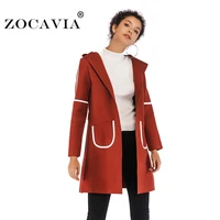 wool blends jacket women winter coat for women quilted coats jaqueta feminina splicing womens long trench coat hooded cardigan