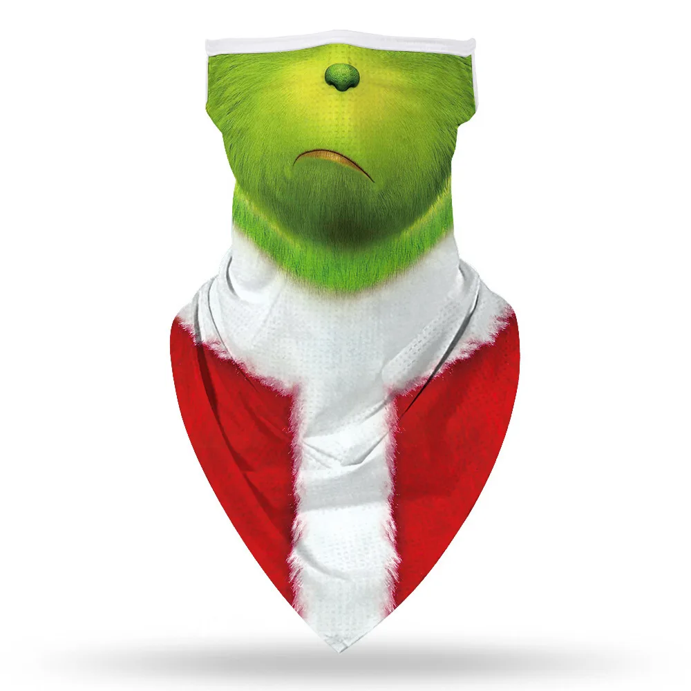 

10pcs Adults Christmas Cycling Triangle Mask Outdoor Riding Sunscreen Full Face Mask Breathable Neck Cover Towel Scarf 15 Styles