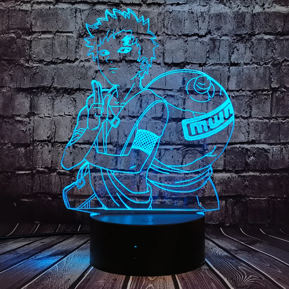Японский аниме Наруто мультфильм тема 3D настроение лампа светодиодный датчик