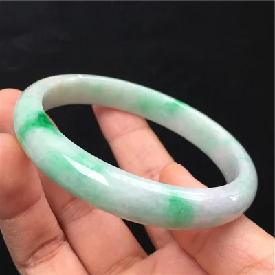 

Натуральный бирманский жадеит светло-зеленый браслет 54-64 мм, Элегантные украшения принцессы, лучший подарок для матери и девушки