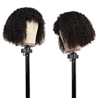 Синтетический парик с челкой, короткие кудрявые безклеевые парики для черных женщин, парик черного натурального цвета, машинное изготовление