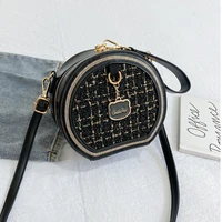 2021 new cute cat round bags female patchwork weave women handbags and purses ins pu leather crossbody shoulder bags for ladies