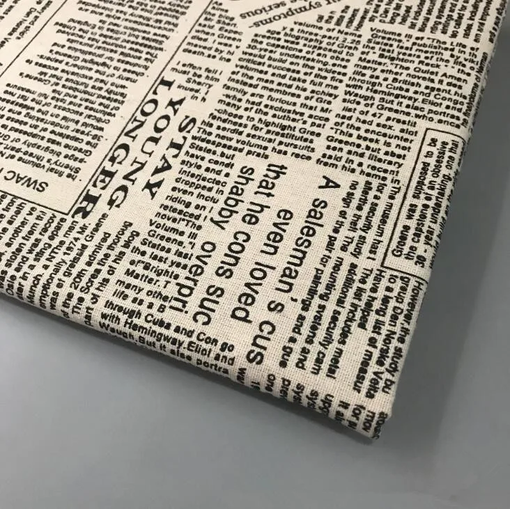 Хлопчатобумажная льняная Лоскутная Ткань с принтом газеты тканая устойчивая