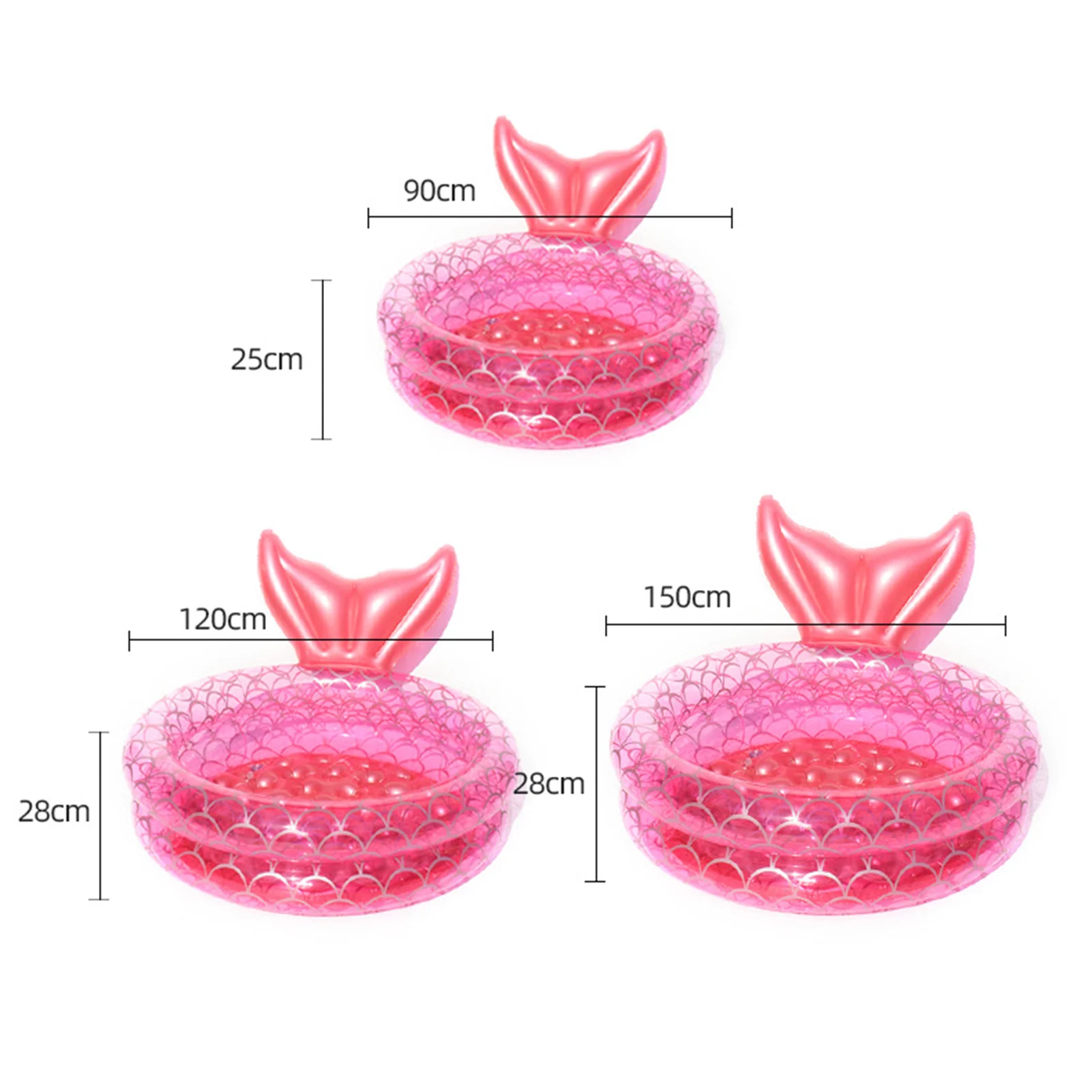 

Inflatable Mermaid Swimming Pool Bath Basin Baby Home Paddling Pool Round Swimming Pool Children's Inflatable Swimming Pool