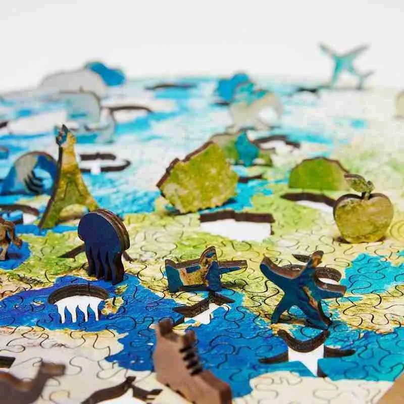 Луна земля головоломка сборка сложная вечерние DIY деревянный пазл интерактивные