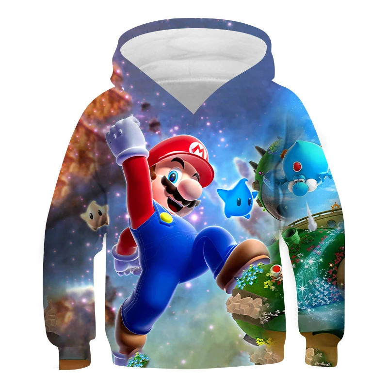 

Super Mario Girl Hoodies Baby Boy Clothes 2021 Fashion Kids Tops Cute Cartoon Print Jumper Knit Long Sleeve Blouse Sweaters