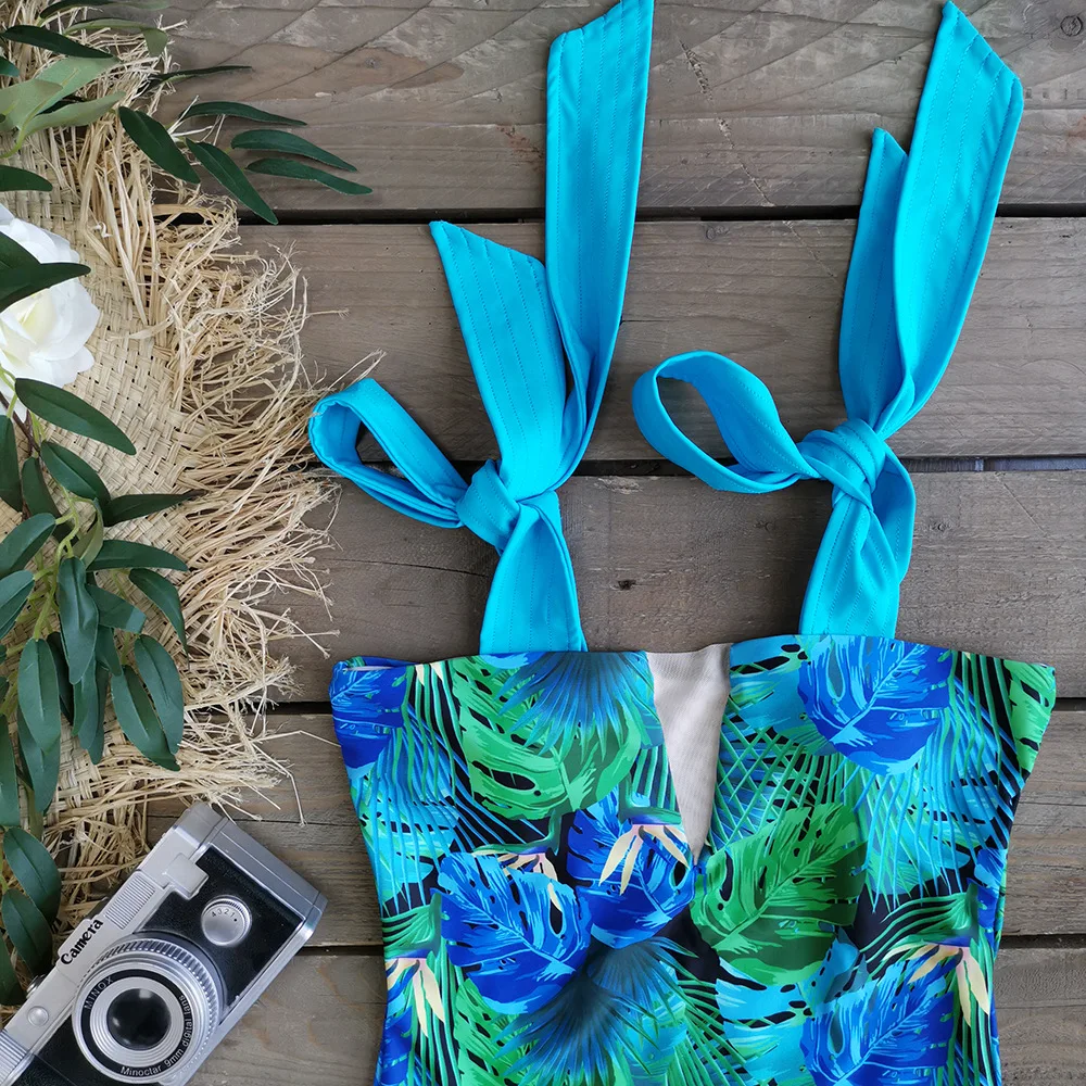 

2021 New Cute Swimwear One Piece Swimsuit Hollow Out Bathing Beachwear Women Bow Swimwear Bikini Suit Back Crisscross Swim