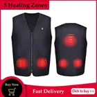 Зимний жилет с подогревом через USB, жилет с регулируемой температурой, моющаяся куртка без рукавов для отдыха на открытом воздухе, спорта, кемпинга