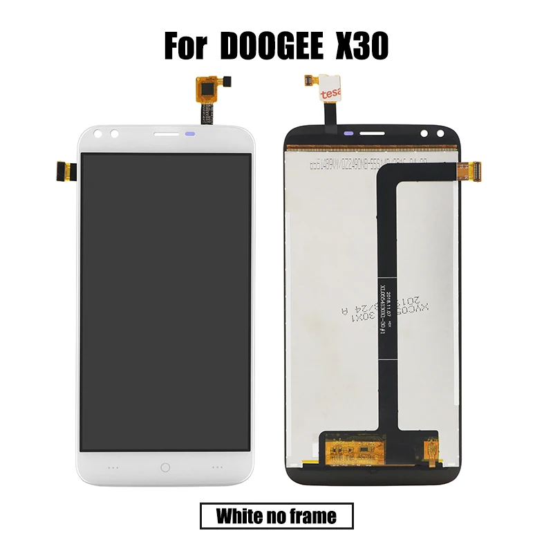 White no frame Для DOOGEE X30 lcd и сенсорный экран дигитайзер с рамкой дисплей экран Модуль Ремонт Замена аксессуары - Цвет: White no frame