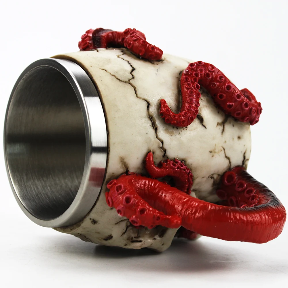 Кружка с изображением черепа поглощенного осьминога кружка череп 304 нержавеющая