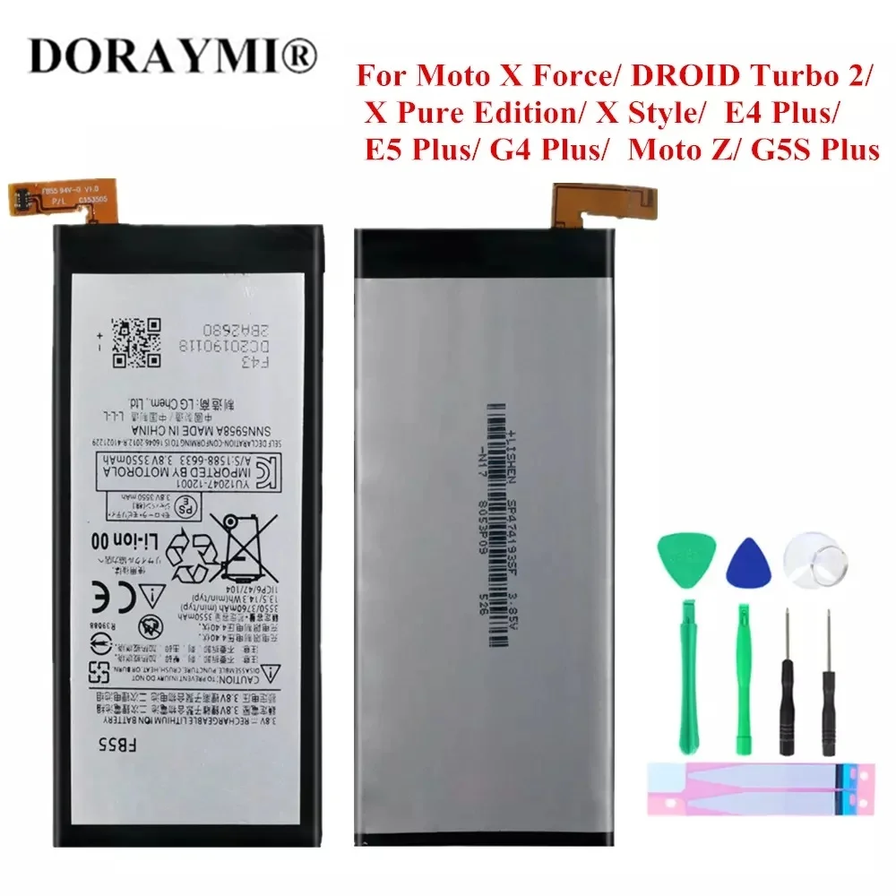 

DORAYMI Battery for Motorola Moto X Force Pure Edition Style Z DROID Turbo 2 E4 G4 G5S Plus G G2 FX30 FB55 HE50 GA40 GV40 HG30