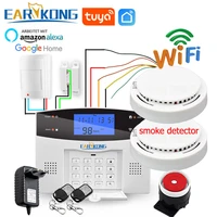 tuyasmart wired wireless 433mhz wifi pstn gsm home burglar security alarm system smart home relay russian spanish 7 language