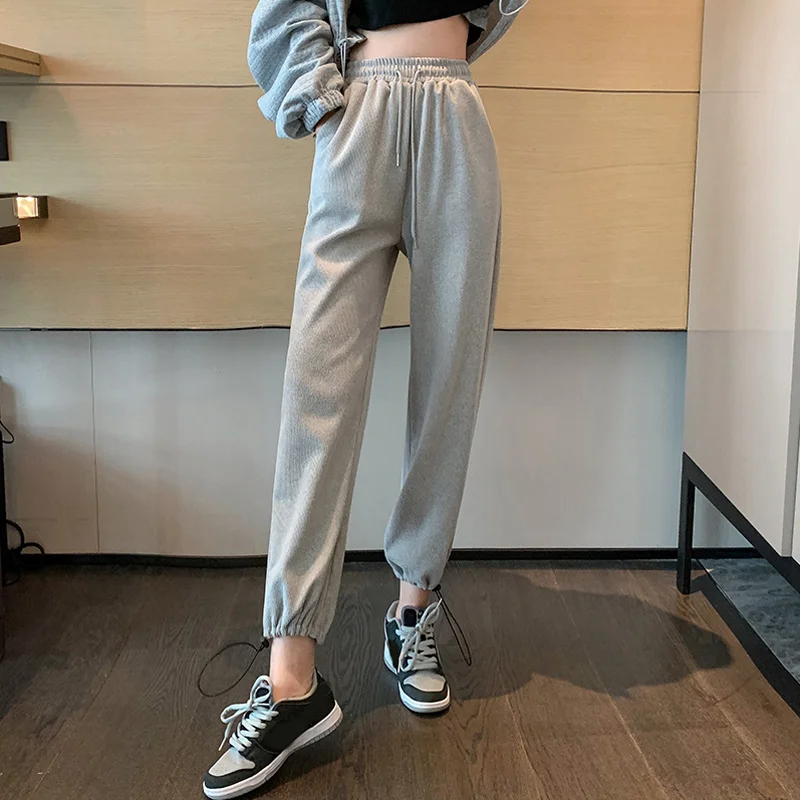 

Spring 2021 New Casual Gray Sports Pants Small 150 Sweatpants Women's Srasull Fashionable Ins Spring and Autumn Thin