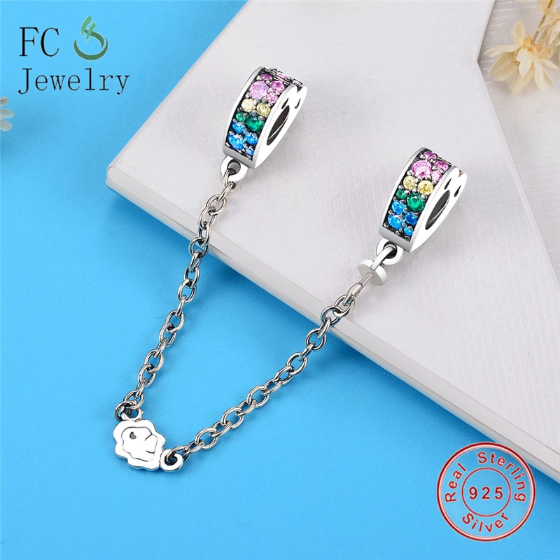 

Женский браслет из серебра 925 пробы, с радужной цепочкой