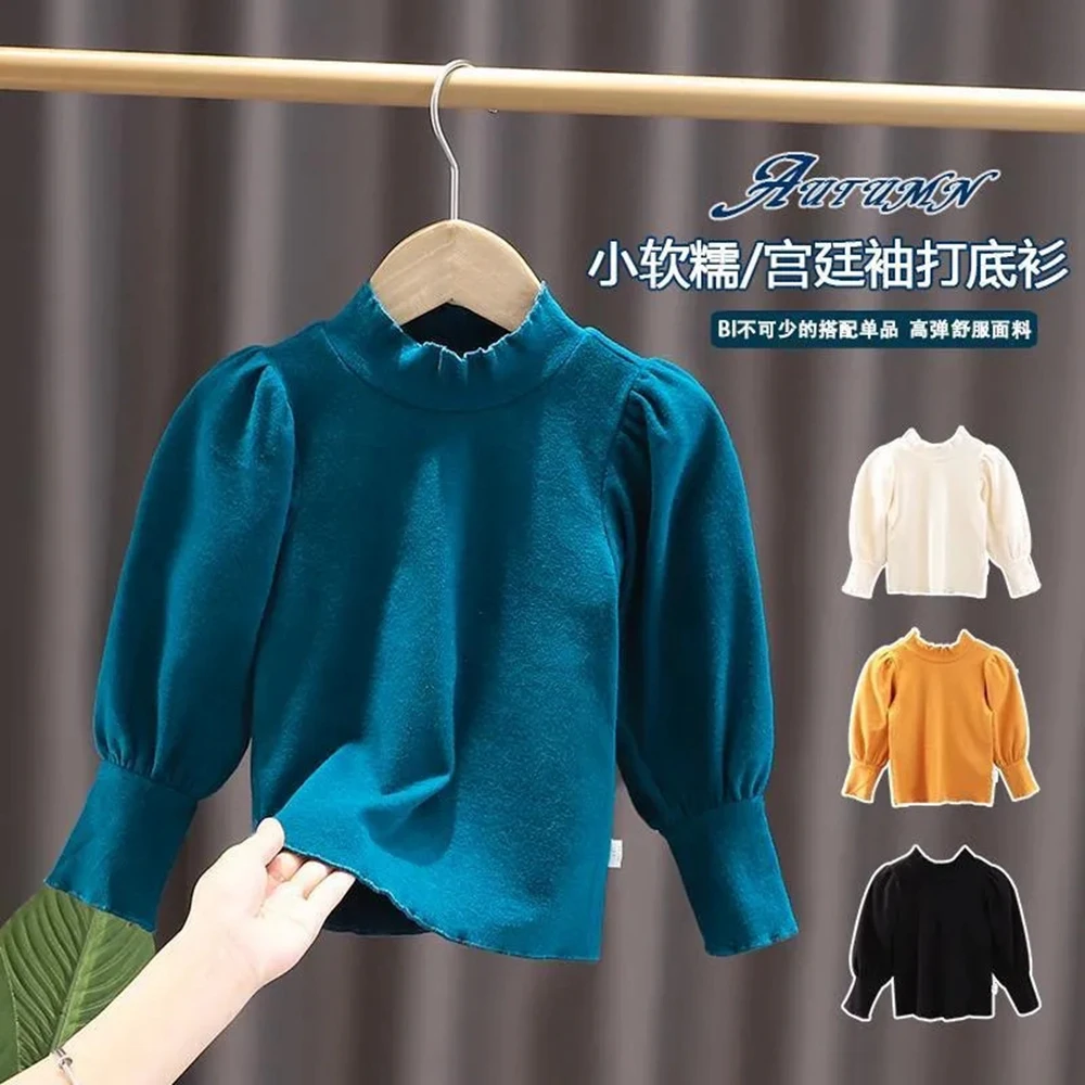 

2022 Spring Clothing For Girls 1-9 Years Toddler Baby Girl Hoodie Long Sleeve T Shirt Solid Basic Top Girls Pullover Sweatshirt