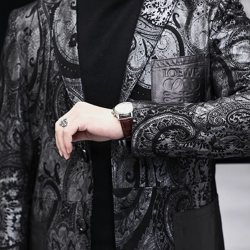 Мужской блейзер из натуральной овечьей кожи с длинным рукавом|Пиджаки| |