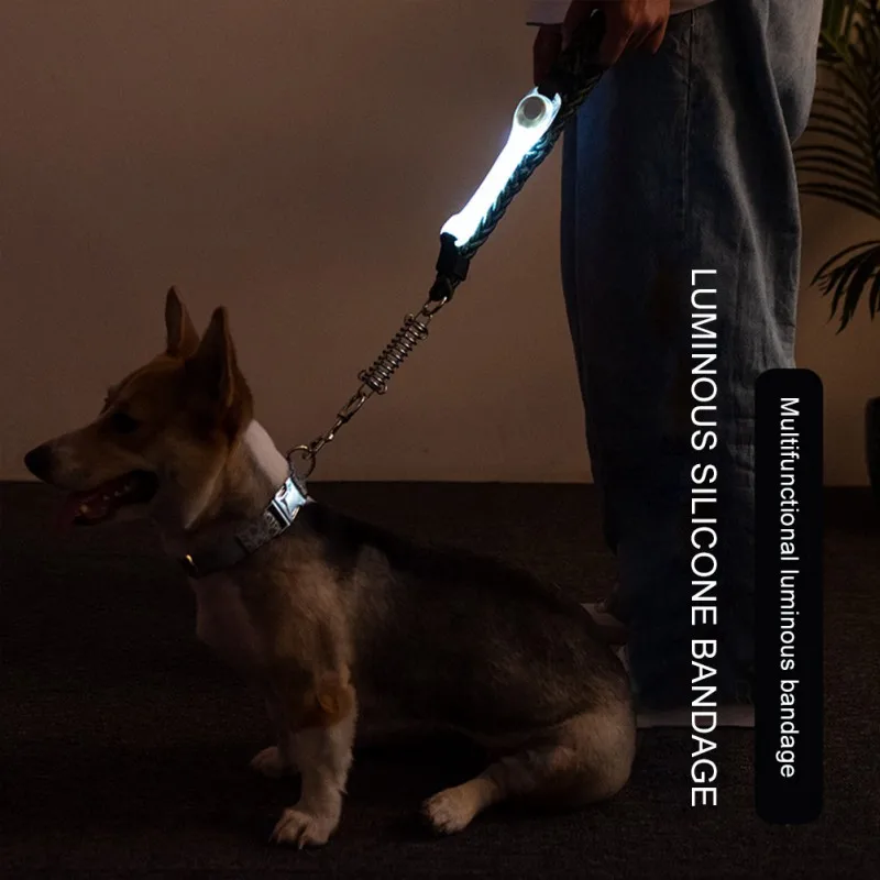

Dog LED Collar Pet Luminous Collar Multi-function Rope Pet Luminous Leash Safety Night Light Anti-Lost Avoid Accident