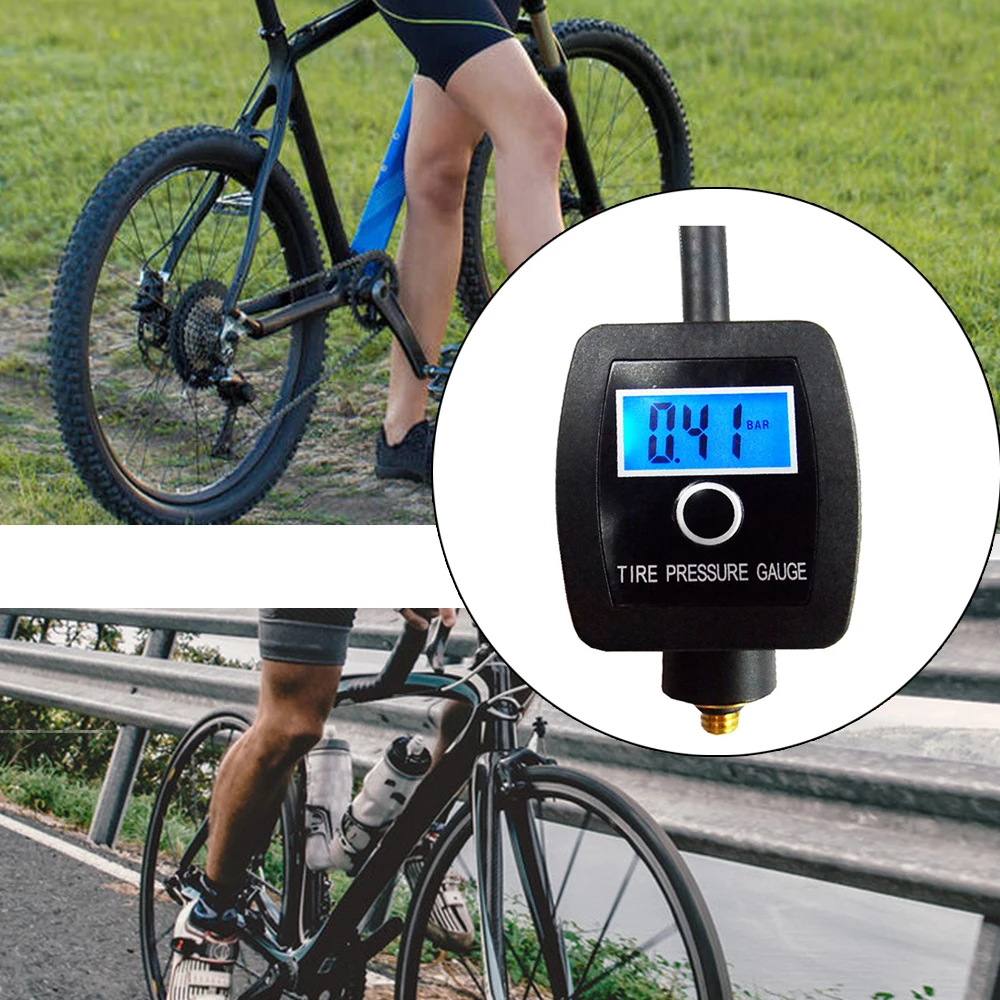 Цифровой шинный Давление манометр светильник Экран черный Портативный шин