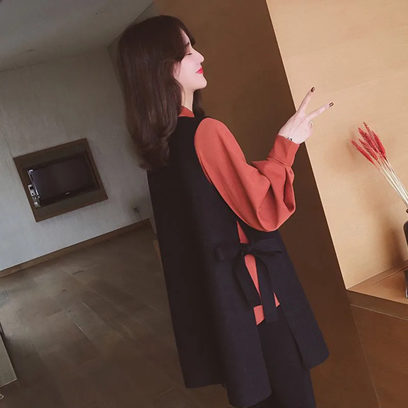 Высококачественное осенне-зимнее женское Повседневное платье-майка с длинными