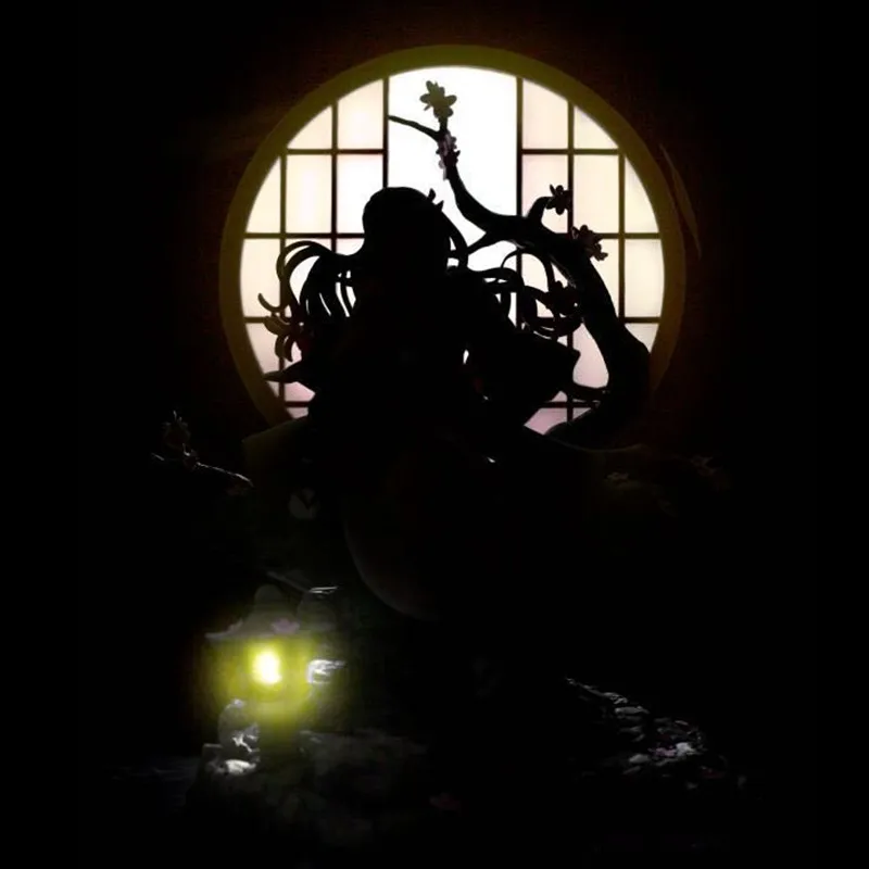 

13.39" Anime Demon Slayer SEXY Kamado Nezuko LED Light Screen GK Statue Resin Box Action Figure Collectible Model Toy E45 34cm