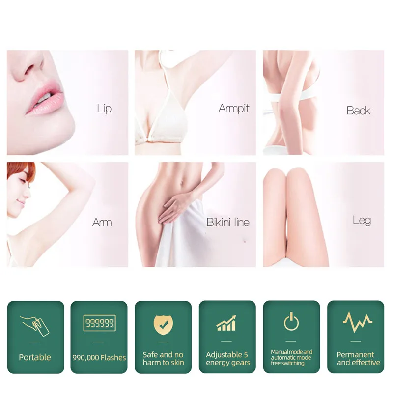 

CkeyiN 999000 Flashes IPL Permanent Hair Removal Device Painless Light Epilator Women Shaver for Face Bikini Legs Underarm Arm