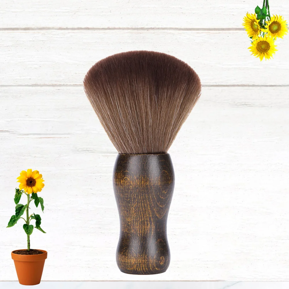

1pc Fiber Brush Wooden Handle Brush Broken Hair Brush Portable Shaving Brush Beard Cleaning Brush